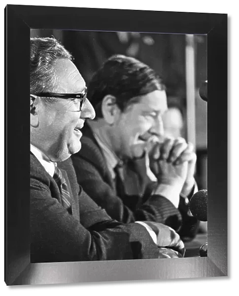 Dr Henry Kissinger US Secretary of State and the Foreign Secretary Anthony Crosland Rhodesian Peace talks press conference