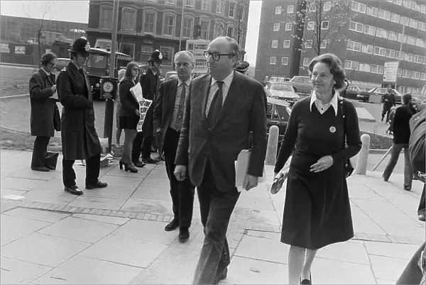 Roy Jenkins arrives for a debate on the Common Market 1975