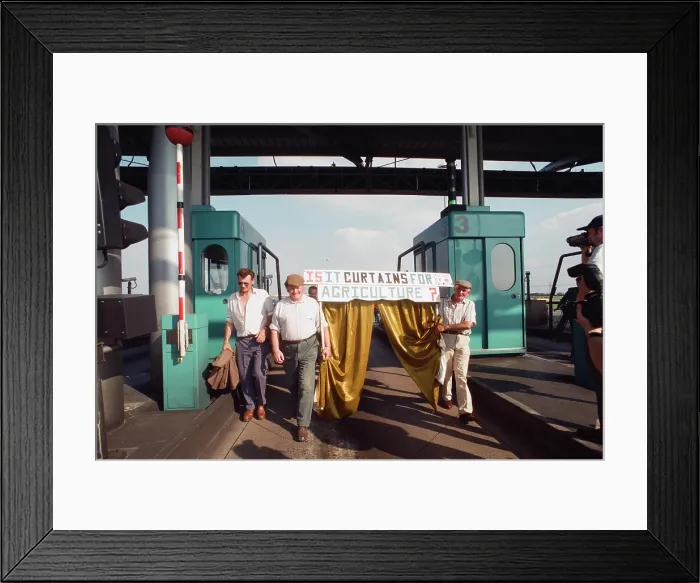 Framed Print : Farmers protesting, 1998