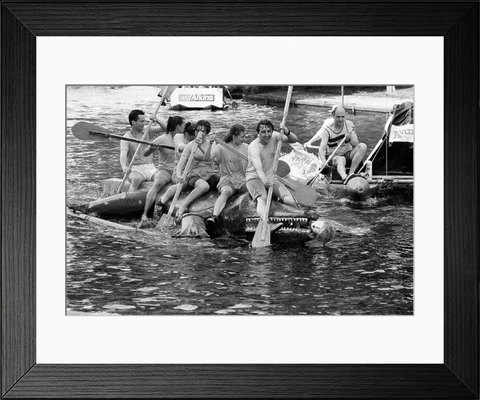 Framed Print : Cambridge Raft Race, 1991 Framed Print : Cambridge Raft Race, 1991