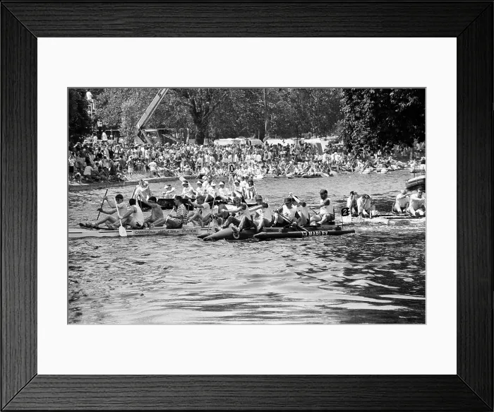 Framed Print : Cambridge Raft Race, 1991 Framed Print : Cambridge Raft Race, 1991