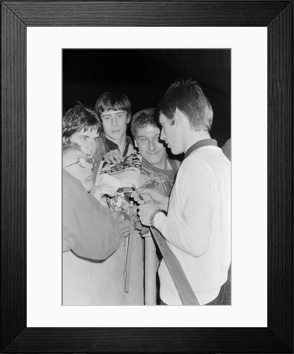 Framed Print : Paul Weller, and his band, The Jam, pictured during their final ever gig in 1982. Saturday 11th December 1982 at The Brighton Centre, Brighton, Sussex. England Framed Print : Paul Weller, and his band, The Jam, pictured during their final ever gig in 1982. Saturday 11th December 1982 at The Brighton Centre, Brighton, Sussex. England