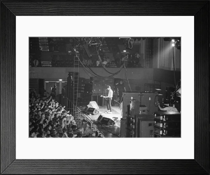 Framed Print : Paul Weller, and his band, The Jam, pictured during their final ever gig in 1982. Saturday 11th December 1982 at The Brighton Centre, Brighton, Sussex. England Framed Print : Paul Weller, and his band, The Jam, pictured during their final ever gig in 1982. Saturday 11th December 1982 at The Brighton Centre, Brighton, Sussex. England