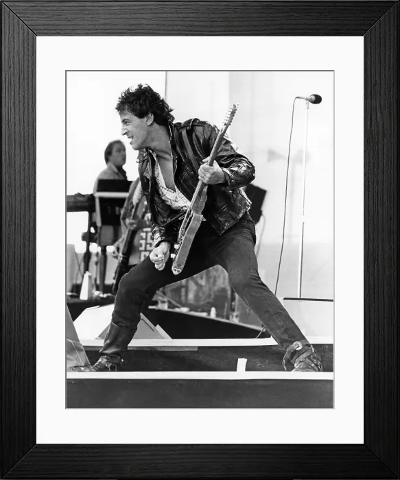 Framed Print : Bruce Springsteen performs at St James Park, Newcastle, as part of his Born In The USA World Tour, June 1985 Framed Print : Bruce Springsteen performs at St James Park, Newcastle, as part of his Born In The USA World Tour, June 1985