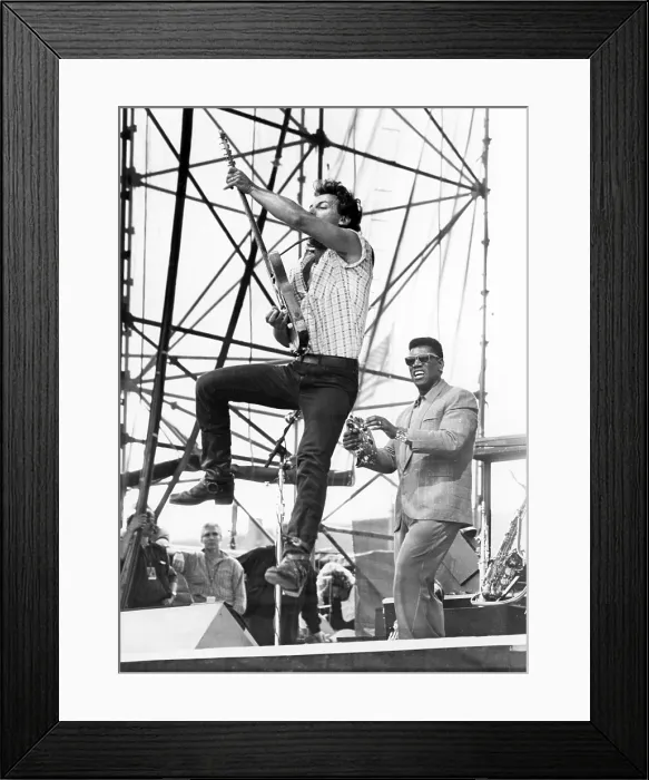 Framed Print : Bruce Springsteen performs at St James Park, Newcastle, United Kingdom, as part of his Born In The USA World Tour. 4th June 1985 Framed Print : Bruce Springsteen performs at St James Park, Newcastle, United Kingdom, as part of his Born In The USA World Tour. 4th June 1985