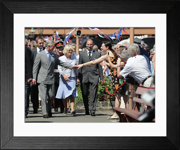 Framed Print : Prince of Wales, Charles and Camilla arrive at Severn Valley Railway