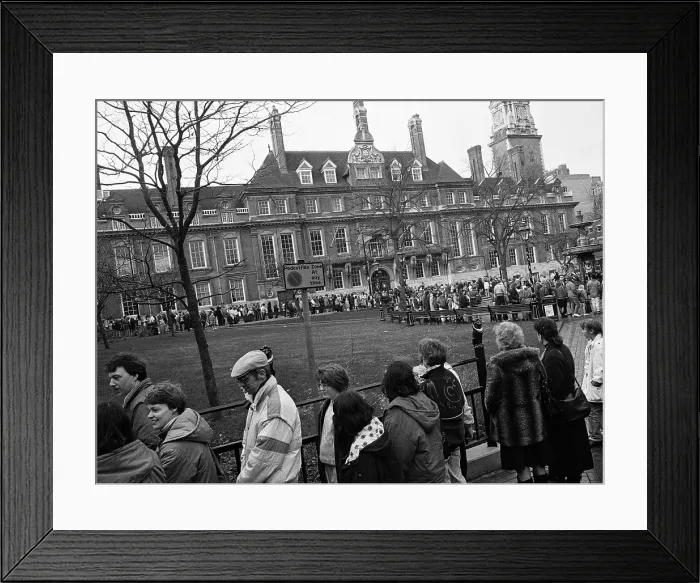 Framed Print : Jason Donovan fans queuing for tickets, 1990 Framed Print : Jason Donovan fans queuing for tickets, 1990