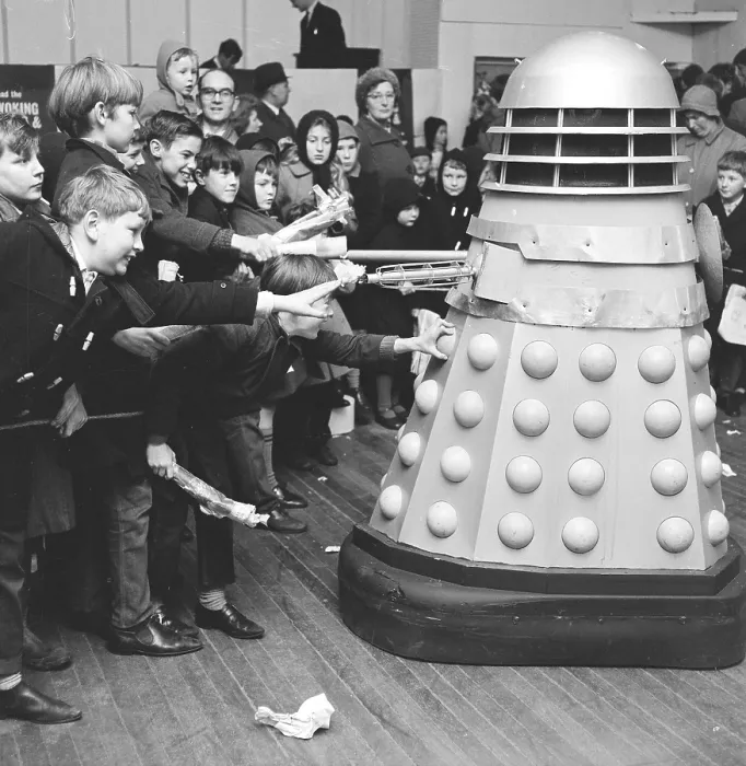 Framed Print : The Dr Who Darleks visit Woking, Surrey in 1964