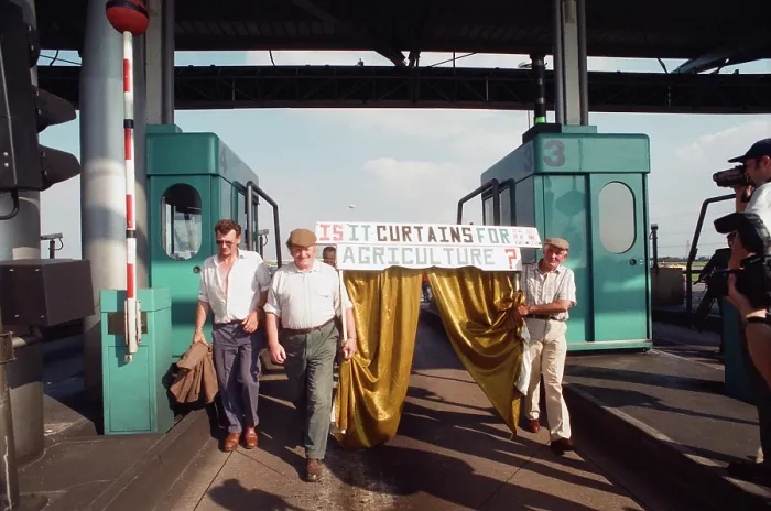 Framed Print : Farmers protesting, 1998