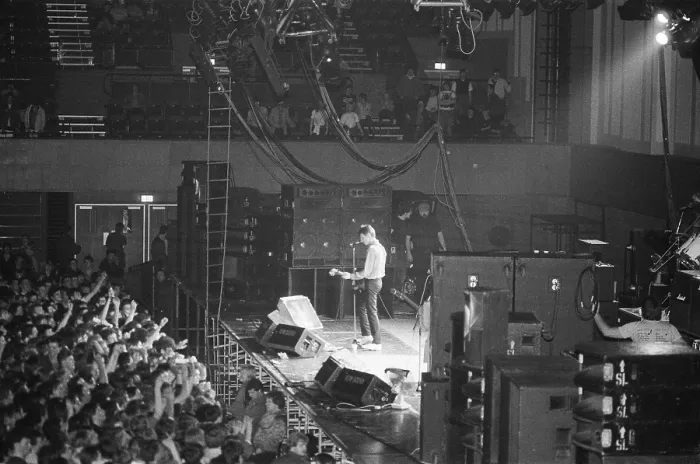 Framed Print : Paul Weller, and his band, The Jam, pictured during their final ever gig in 1982. Saturday 11th December 1982 at The Brighton Centre, Brighton, Sussex. England Framed Print : Paul Weller, and his band, The Jam, pictured during their final ever gig in 1982. Saturday 11th December 1982 at The Brighton Centre, Brighton, Sussex. England
