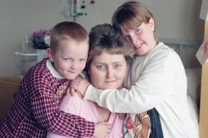 1990s Prints: Bridget Dawson with her two young children