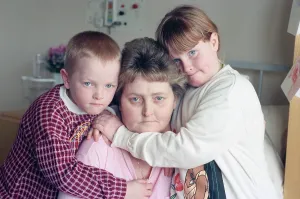 1990s Prints: Bridget Dawson with her two young children