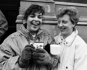 Entertainment Prints: Jason Donovan fans queuing for tickets, 1990