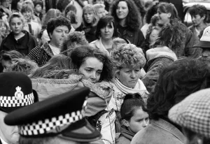 Entertainment Prints: Jason Donovan fans queuing for tickets, 1990