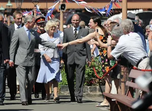 2000s Prints: Prince of Wales, Charles and Camilla arrive at Severn Valley Railway