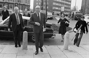 Roy Jenkins arrives for a debate on the Common Market 1975
