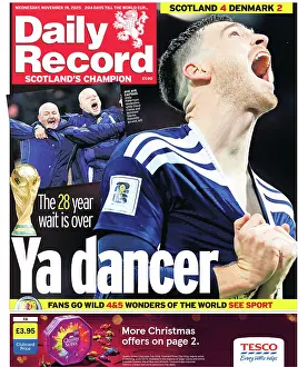 Scotland 4-2 Denmark FIFA World Cup Qualifier Daily Record Front Page RPS20251125